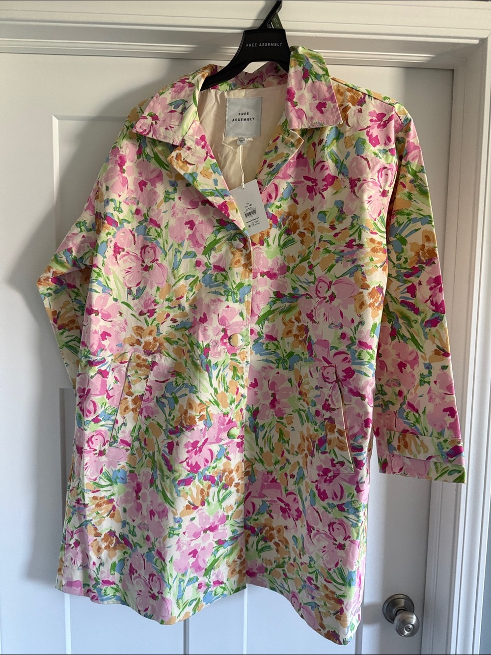 Free Assembly Floral Car Coat sz XL